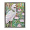 Stupell Industries Great White Egret & Lotus Floater Framed Canvas Wall Art Design by Estelle Grengs